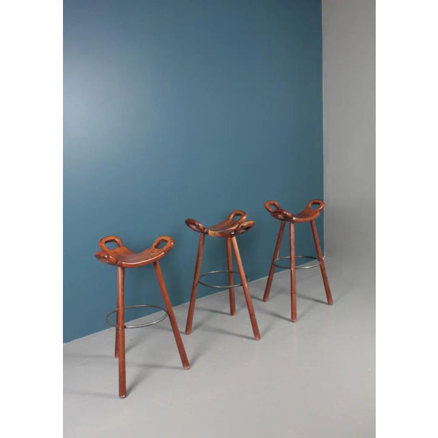 Spanish Bar Stools, 1960s, Set of 3 For Sale - Image 9 of 12
