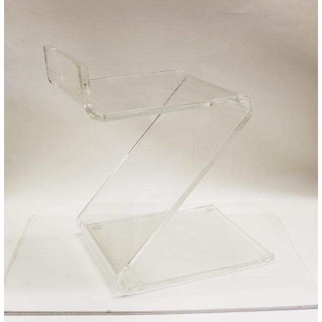MidCentury Modern Lucite ZShaped Stool Chairish