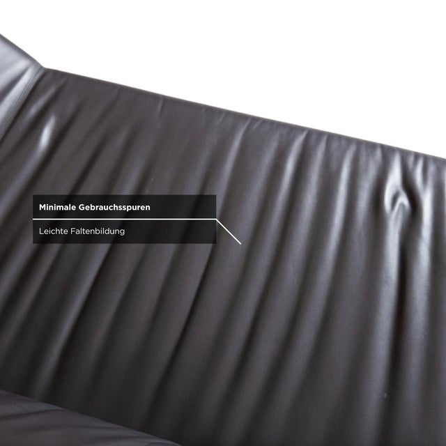 Black Leather Two-Seater Sofa by Hans Kaufeld for de Sede For Sale - Image 8 of 15