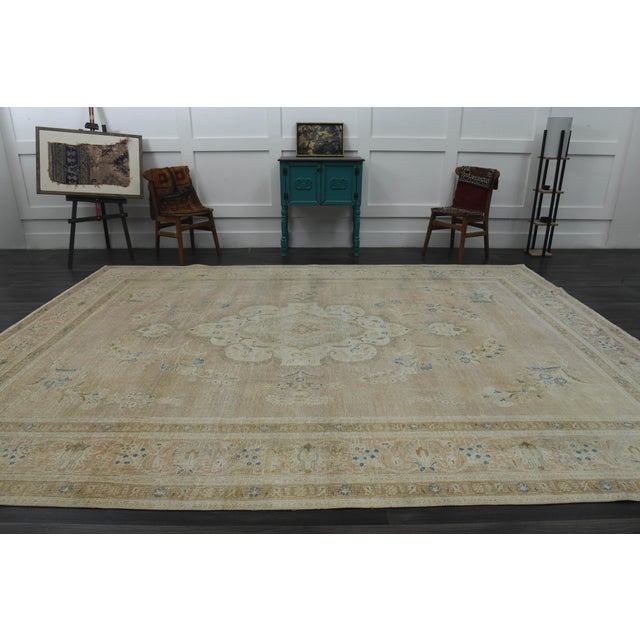 1970s Vintage Persian Handmade Wool Cotton Orange Brown Area Rug For Sale - Image 11 of 11