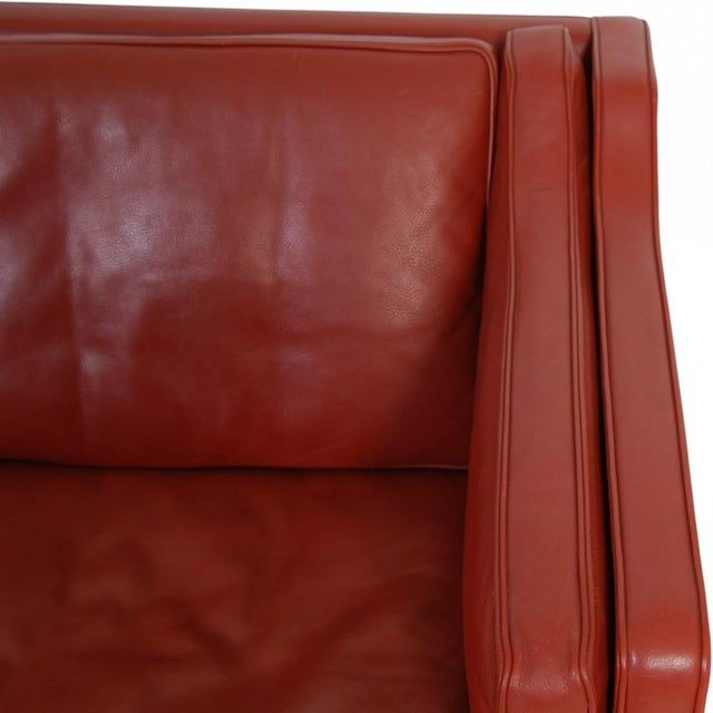 2212 Two-Seater Sofa in Red Leather by Børge Mogensen, 1990s For Sale - Image 10 of 18