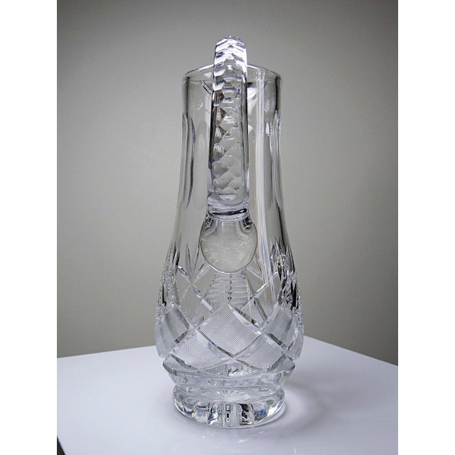 Large Cut Crystal Water Pitcher, 1980s For Sale - Image 10 of 11