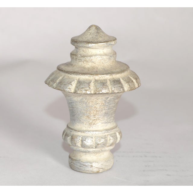 Mid Century Modern Silver Florentine Italian Painted Candlestick Lamps With Linen Shades - a Pair For Sale - Image 11 of 15