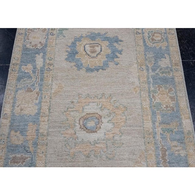 Turkish Oushak Runner Rug 3'1" x 10'2" For Sale In Houston - Image 6 of 8
