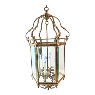 Very Large Old Regency Brass Lantern Early 1900 English For Sale