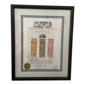 Original Limited Edition Led Zeppelin Concert Tickets 399/1994 With Seal Certificate of Authenticity