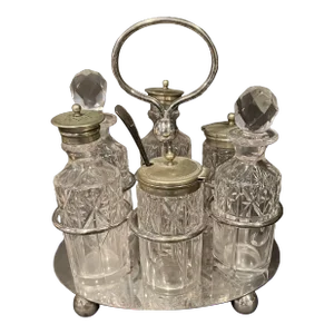 Early 20th Century English Silverplate Condiment Cruet Set