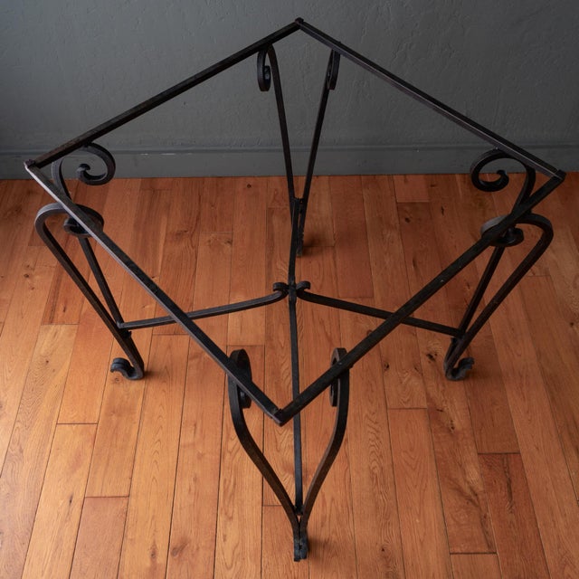 Black French Art Deco Black Wrought Iron Outdoor Patio Garden Table For Sale - Image 8 of 18