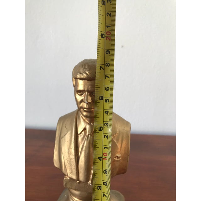 Vintage Gold Plaster Bust of Kennedy (Jfk) For Sale - Image 9 of 12