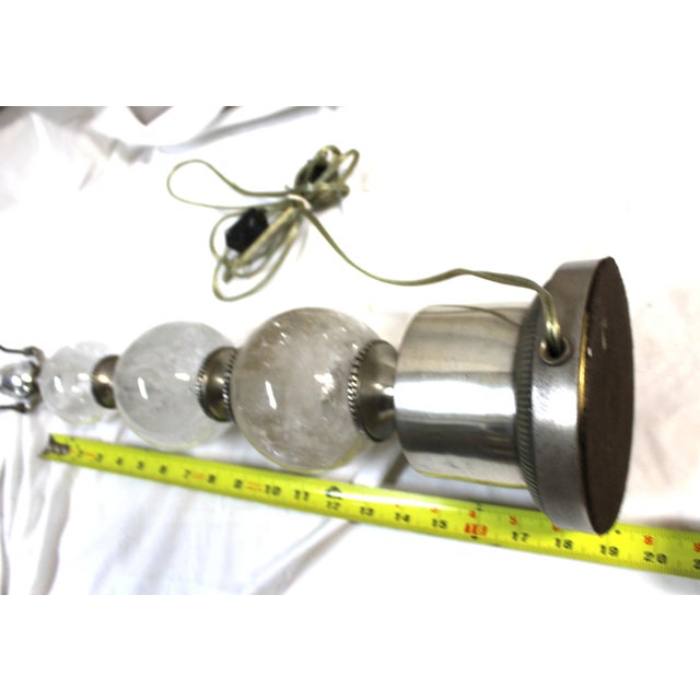 Vintage Mid Century Modern Lamp, Single Silver Finish For Sale In Los Angeles - Image 6 of 8