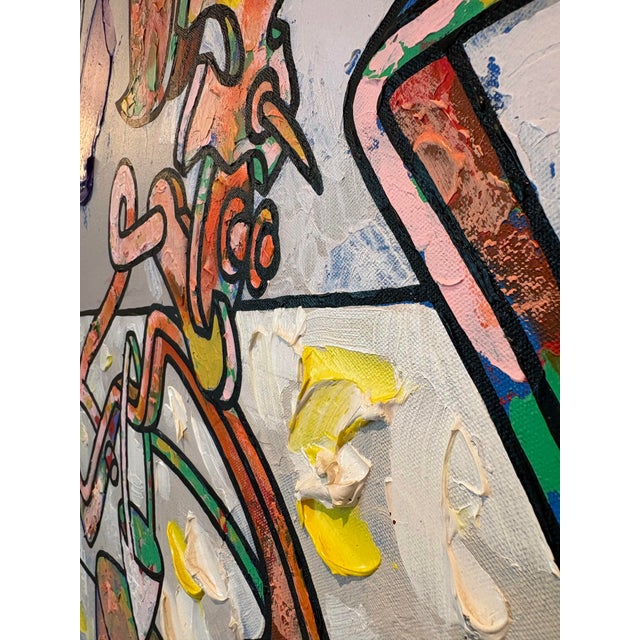 Very Large 1987 Andrew Polk Acrylic Painting “After Dinner Wine” – Postmodern Neo-Expressionist Figural Abstract For Sale - Image 4 of 11