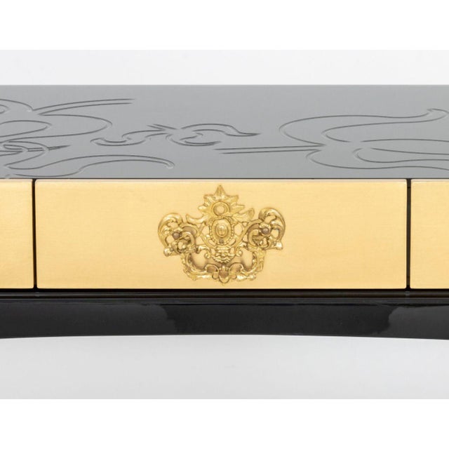 Boca de Lobo Studio Boca Do Lobo Black Lacquer Console Table For Sale - Image 4 of 10