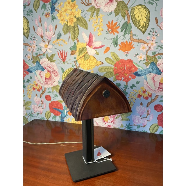 Glass Mid 20th Century Daum Purple & Orange Lamp For Sale - Image 7 of 7