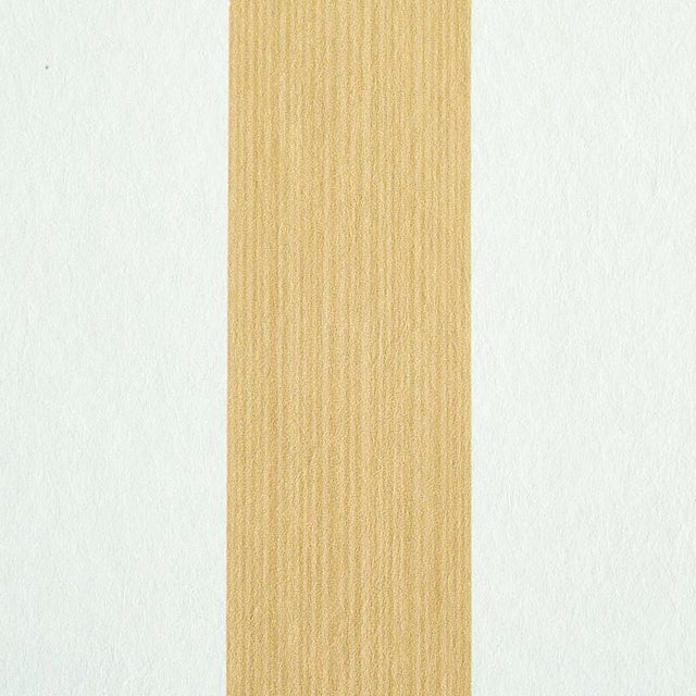 Transitional Schumacher Edwin Stripe Medium Wallpaper in Wheat For Sale - Image 3 of 3