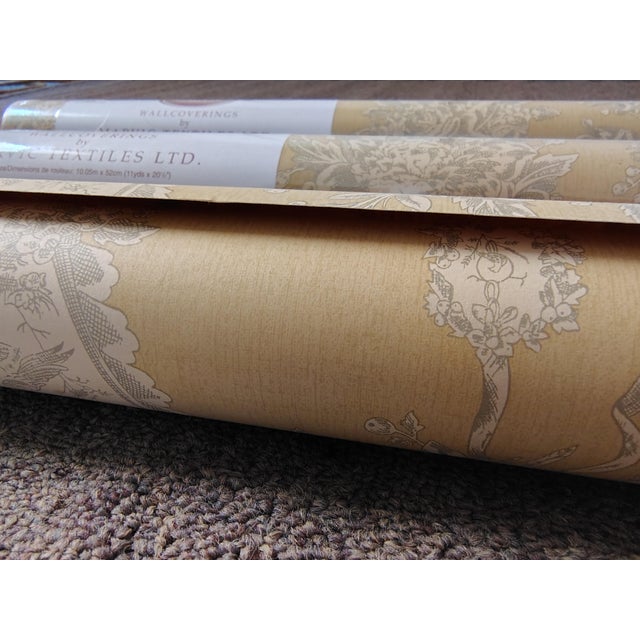 Marvic Textiles Les Oiseaux Gold Designer Wallpaper- 3 Rolls/33 Yds For Sale - Image 12 of 14