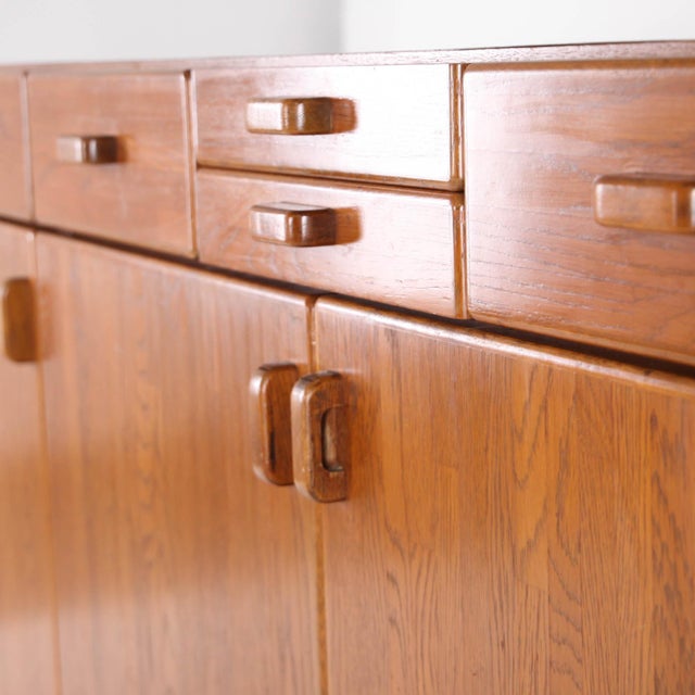 Sideboard in Oak and Brushed Aluminum, 1980s For Sale - Image 12 of 18