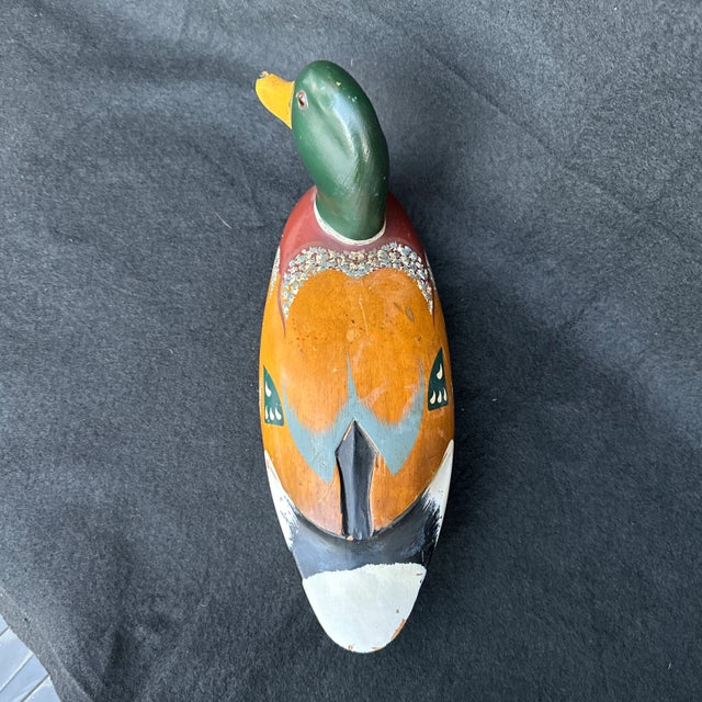Vintage 1960s Wood Duck Decoy For Sale - Image 4 of 9
