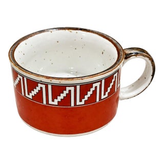 Vintage Enesco Mountain & Mesa Southwestern Ceramic Mug Folk Art 1976 For Sale