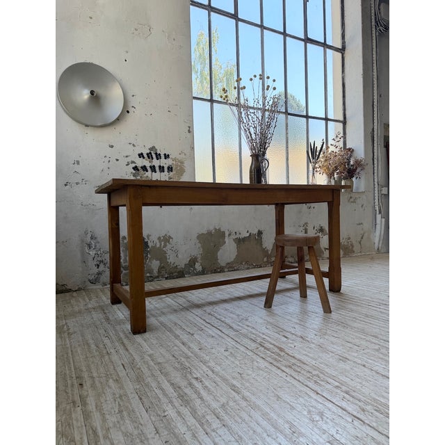 Golden Oak Farmhouse Table, 1970s For Sale - Image 17 of 18