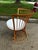 Attributed to Russell Woodard MCM barrel back wrought iron chairs in original condition. This specific style features a...