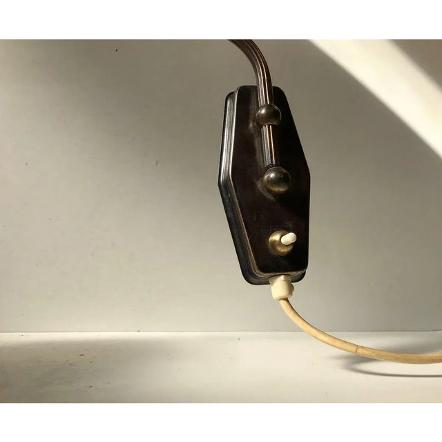 Danish Functionalist Wall Light in Brass & Marble Glass by Th. Valentiner, 1950s For Sale - Image 8 of 12