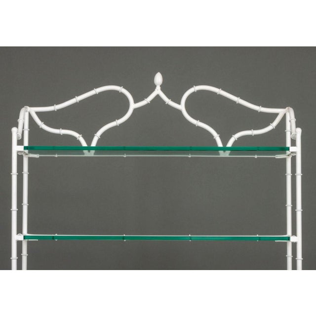 Hollywood Regency Hollywood Regency White Patinated Metal Etagere For Sale - Image 3 of 10
