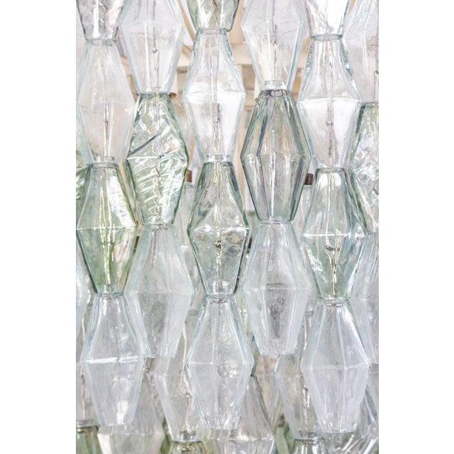 Mid-Century Green and Clear Poliedri Chandelier, 1960 For Sale - Image 8 of 15