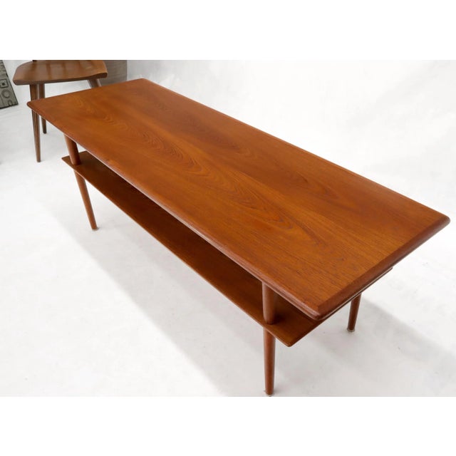 Danish Teak Mid-Century Modern Rectangular One Shelf Coffee Table For Sale - Image 9 of 13