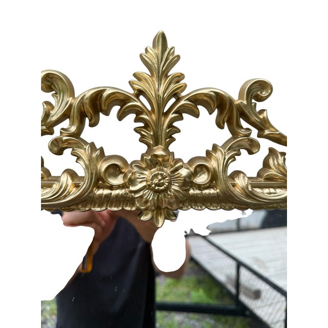 Authentic Vintage Turner Hollywood Regency Gold Rococo Wall Mirror For Sale In Buffalo - Image 6 of 8