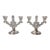 Pair of Mid 20th Century Hawkes Sterling Silver & Ornate Glass 2-Light Candelabras For Sale