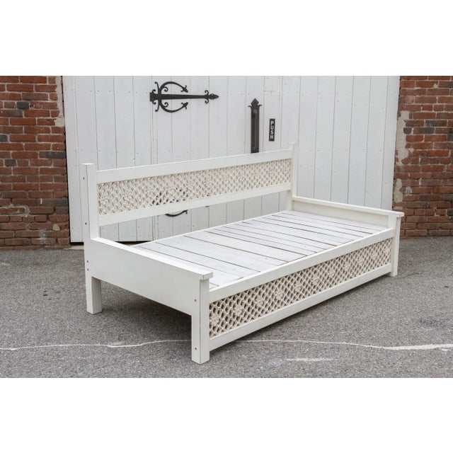 White Carved Floral Jali Daybed Sofa For Sale - Image 11 of 13