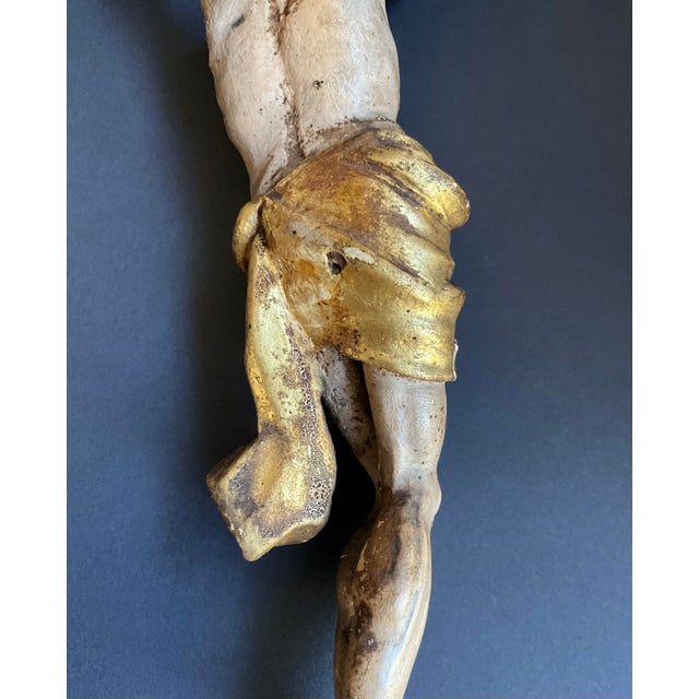 18th Century Spanish Polychrome and Gilt Wood Christ Corpus For Sale - Image 10 of 11