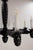 French Black Lacquered Wood Chandelier with Eight Lamps, 1940 For Sale - Image 10 of 13