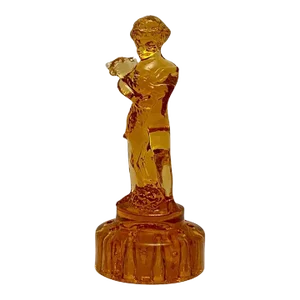1940s Art Deco Cambridge Amber Glass 10 Hole Flower Frog
