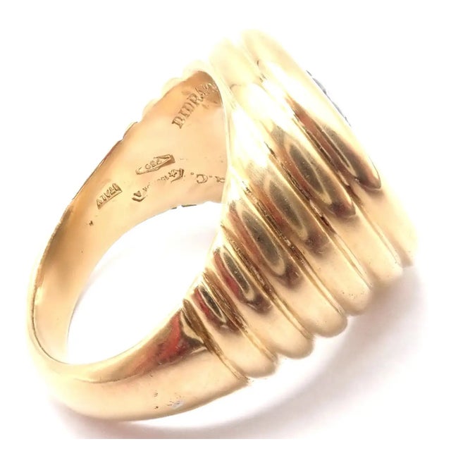 Black Bulgari Gold Monete Antique Coin Signet Ring, Size 6.5 For Sale - Image 8 of 10
