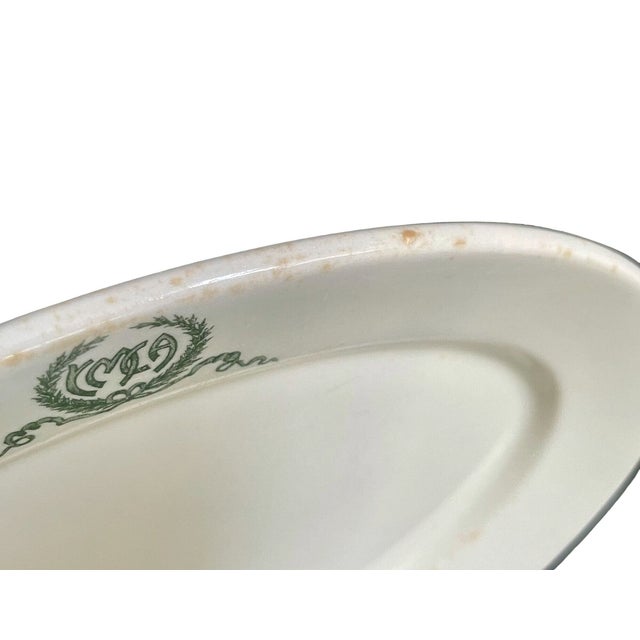 Antique Ymca Oval Plate – Syracuse China Restaurant Ware Platter, Green Ribbon Logo For Sale - Image 9 of 10
