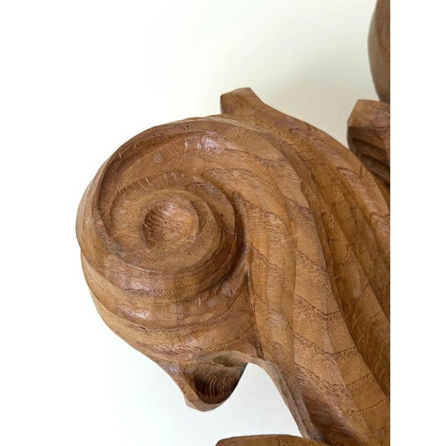 Baroque Carved Wood Ceiling or Wall Light, Tyrol, 1950s For Sale - Image 9 of 12