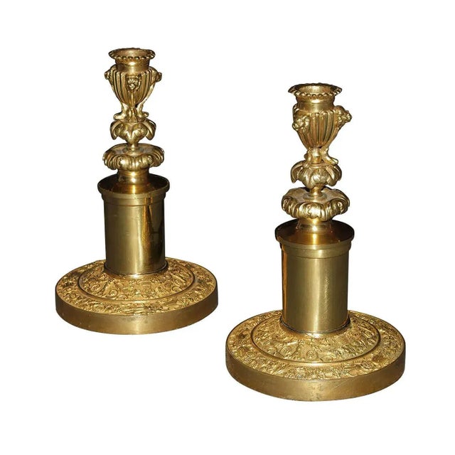 Gold Antique Russian Neoclassic Candlesticks - a Pair For Sale - Image 8 of 8