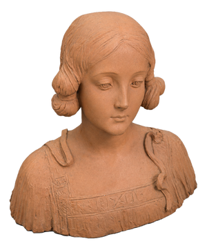 Art Deco Terracotta Female Bust, 1930s