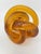 Signed Amber & Cognac Art Glass Infinity Knot Sculpture, Serpentine Texture For Sale - Image 16 of 17