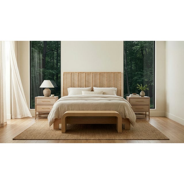 Bring natural charm and timeless elegance to your space with the Liam Headboard, expertly handcrafted from natural rattan...