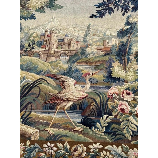 Vintage French Aubusson Tapestry, 1940s For Sale - Image 3 of 18