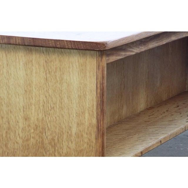 Mid-Century Oak Writing Desk with 6 Drawers and Open Back in the style of Henning Kjærnulf, 1960s For Sale - Image 9 of 18