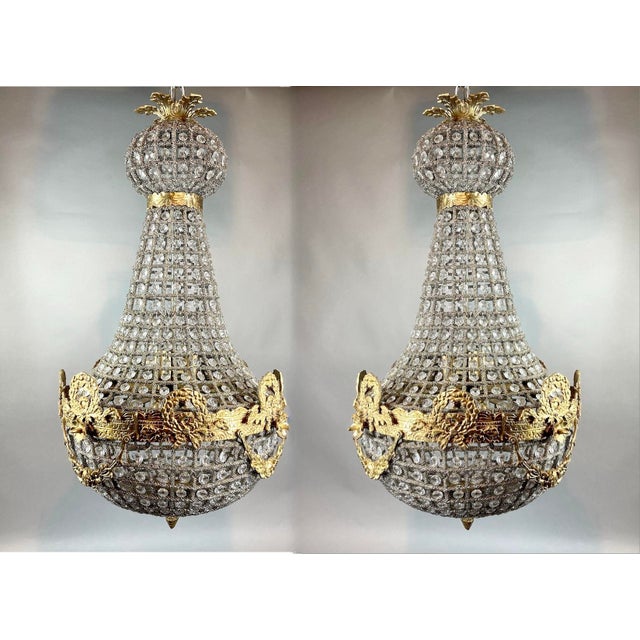 1960 French Louis XVI Gilt Bronze Chandeliers - Pair For Sale - Image 18 of 18