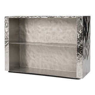 Reception Desk in Textured Stainless Steel by Veliento For Sale