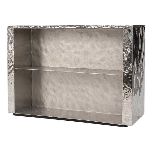 Reception Desk in Textured Stainless Steel by Veliento For Sale