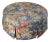 1990s Round Colorful Blue Pink Yellow Floral Cocktail Ottoman For Sale