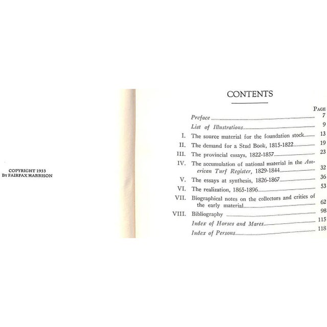 Early American Turf Stock 1730-1830 Volumes I & II & the Background of the American Stud Book For Sale - Image 4 of 18