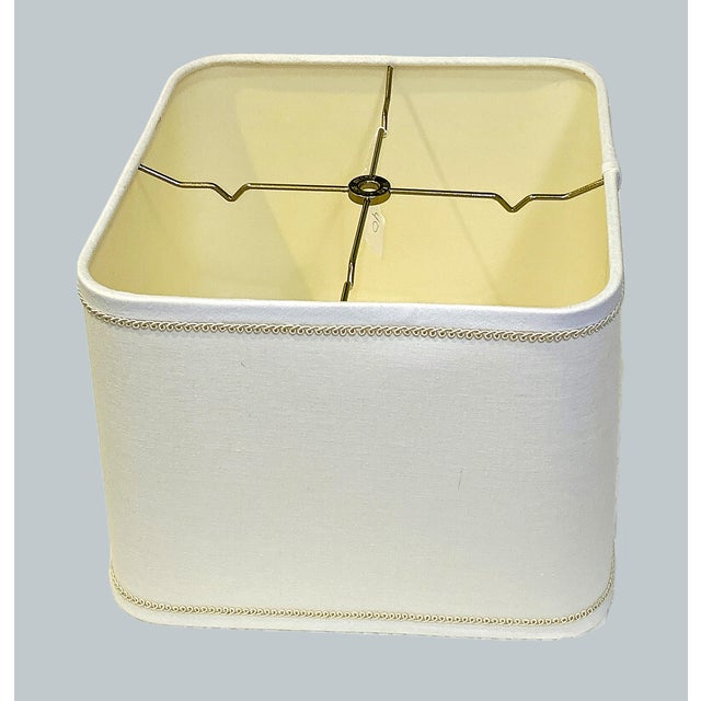 Textile New Tailor Made Square Lampshade With Decorative Trim For Sale - Image 7 of 9