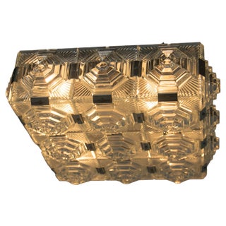 Brutalist Flush Mount attributed to Kamenicky Senov, 1970s For Sale
